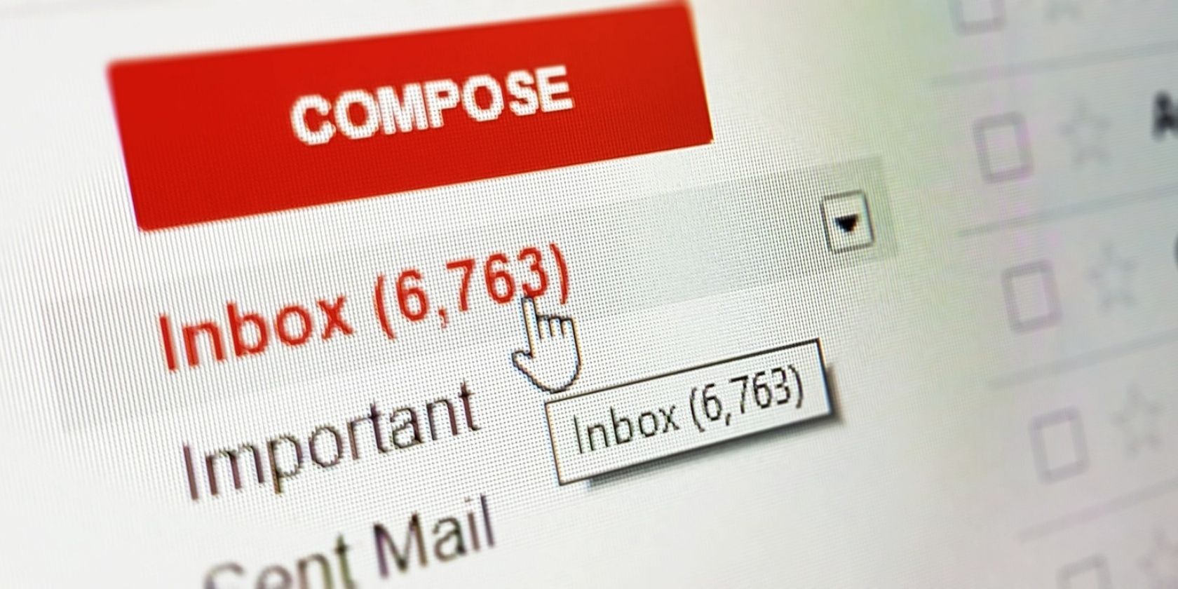 Gmail inbox on computer