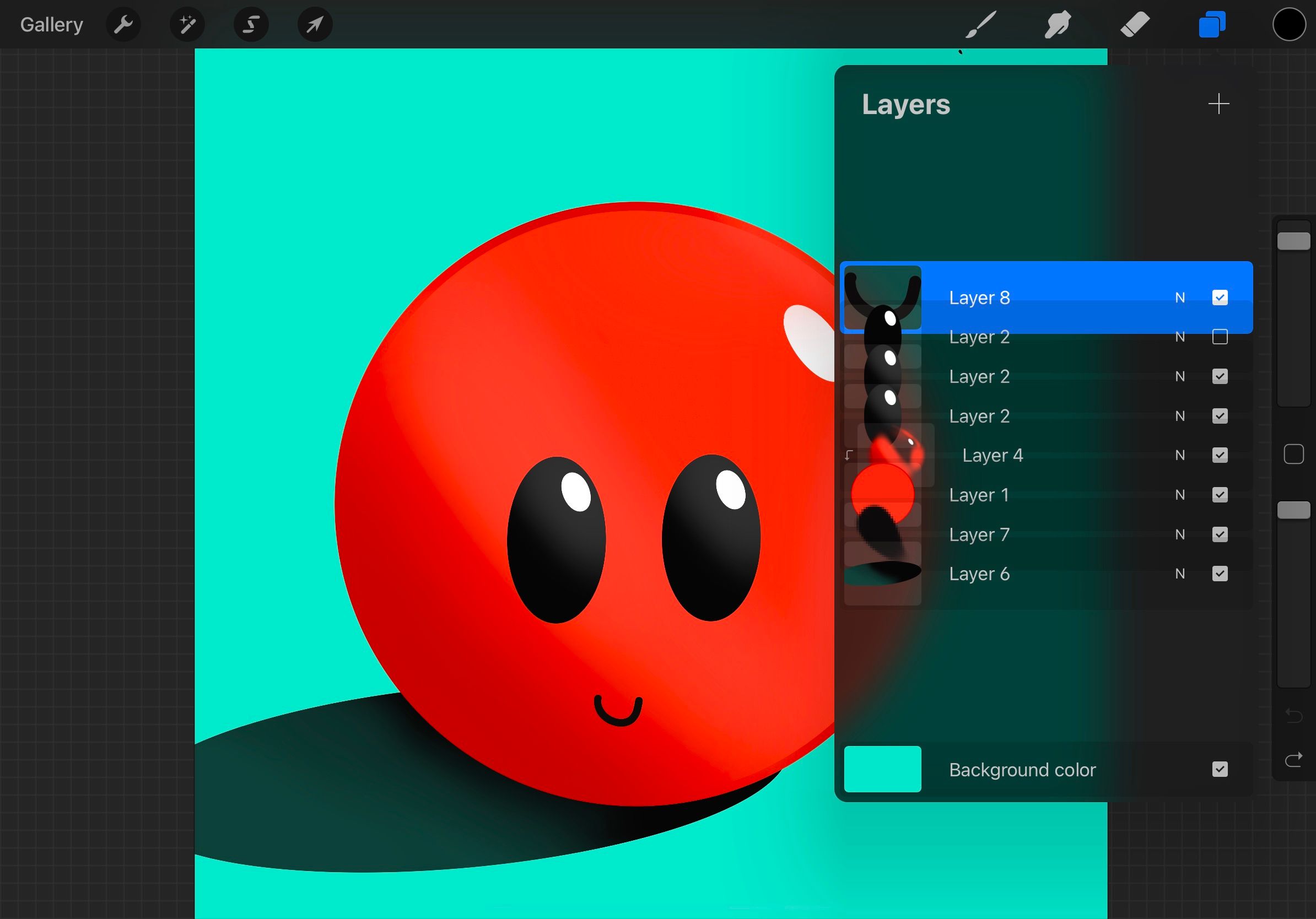 How to merge layers in Procreate