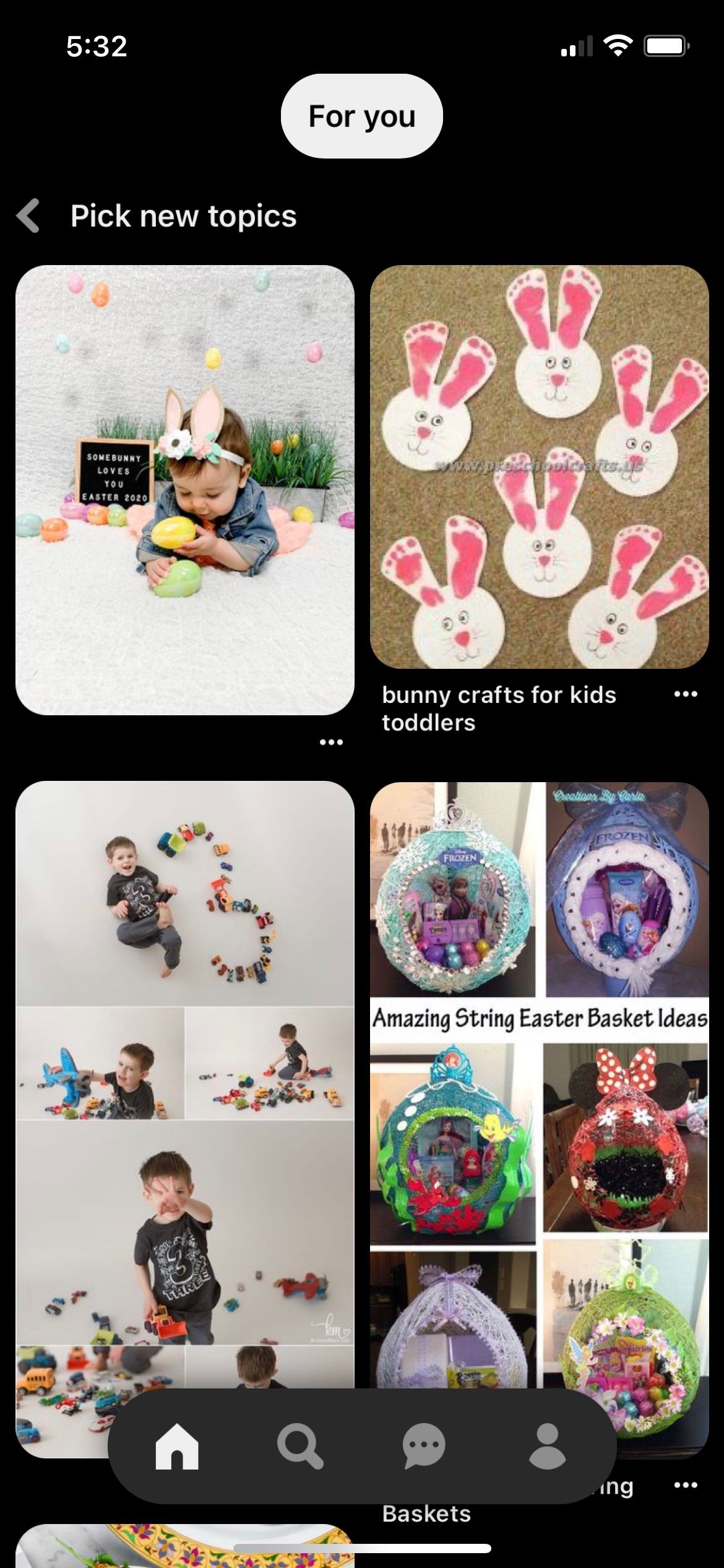 Pinterest Bunny Homepage.