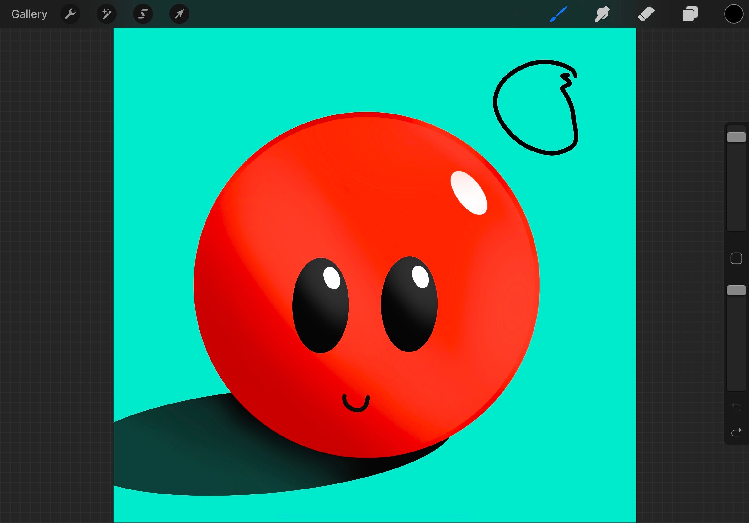 Poorly drawn oval shape in Procreate