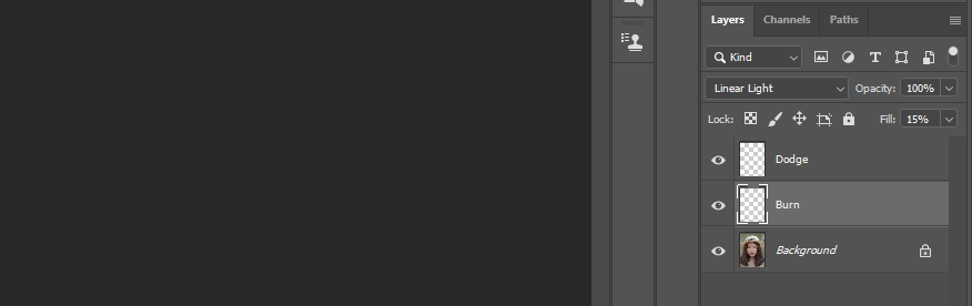 how to dodge and burn using the linear
