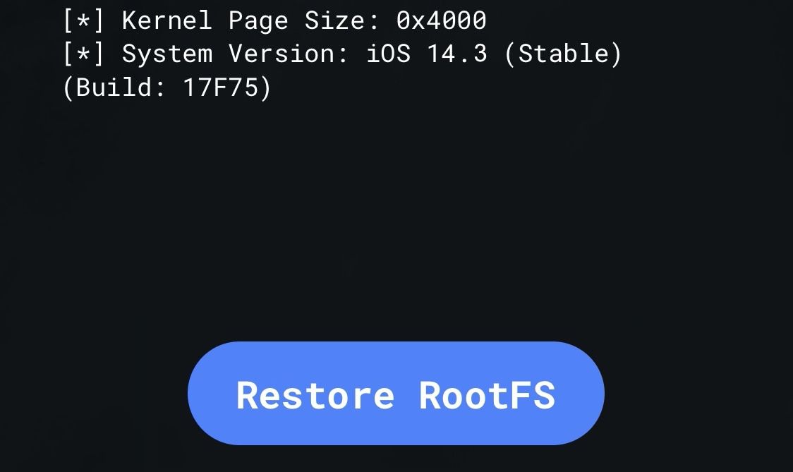 RootFS button in the Unc0ver app