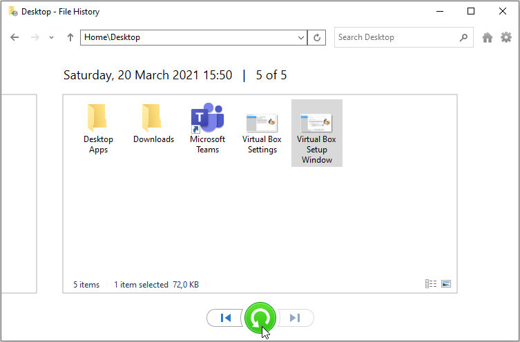 Restoring Deleted Files With File History
