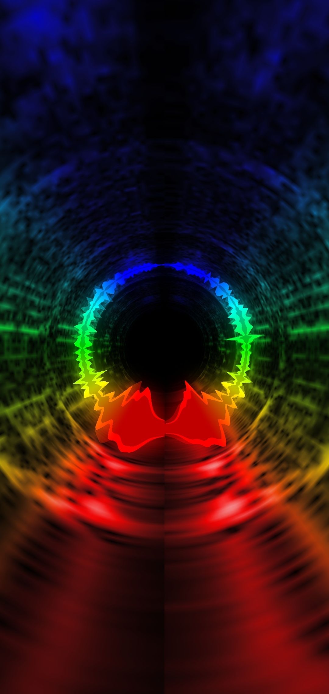 Spectrolizer displaying a rainbow visualizer in the circle pattern