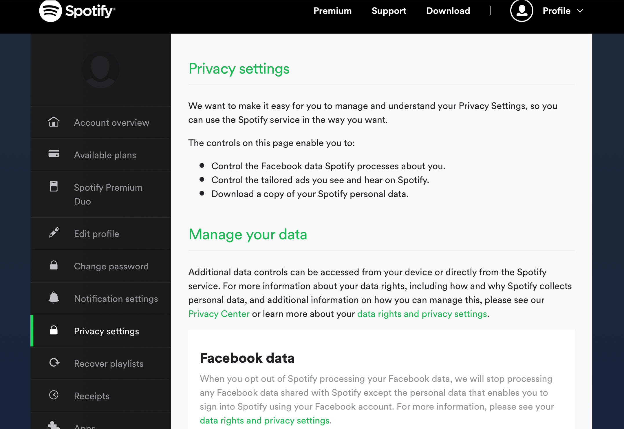 Spotify Privacy Setting