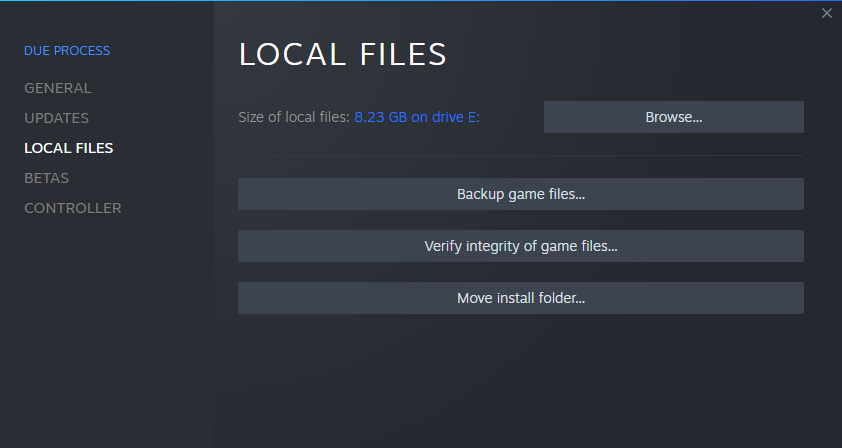 Steam Verify Local Files Button