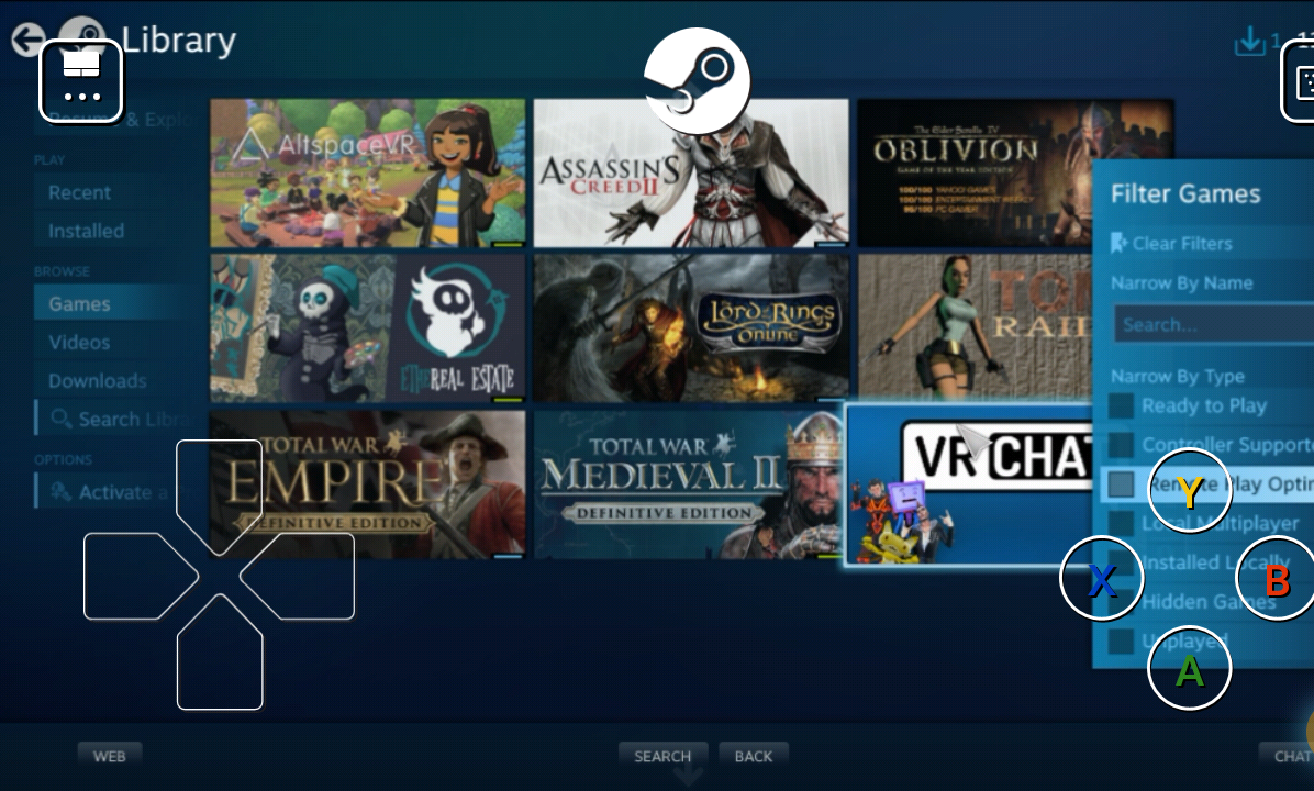 Accessing a Steam library on Play Anywhere