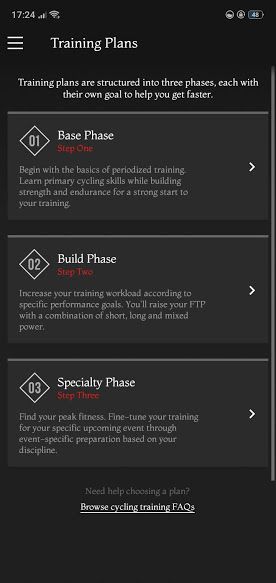 Training plans on TrainerRoad