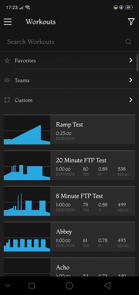 TrainerRoad Workout page