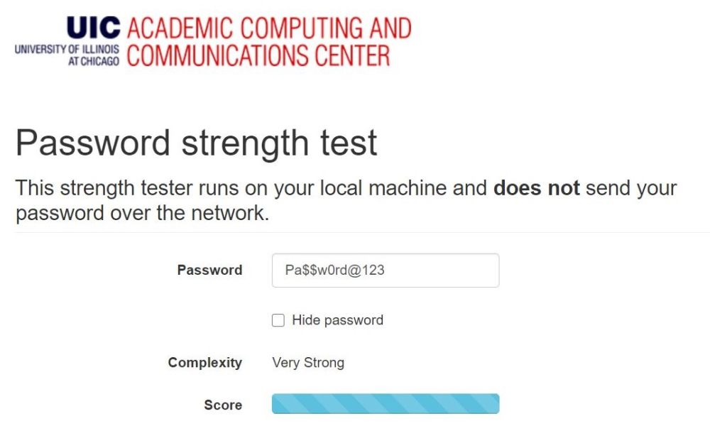 UIC Password Strength Checker