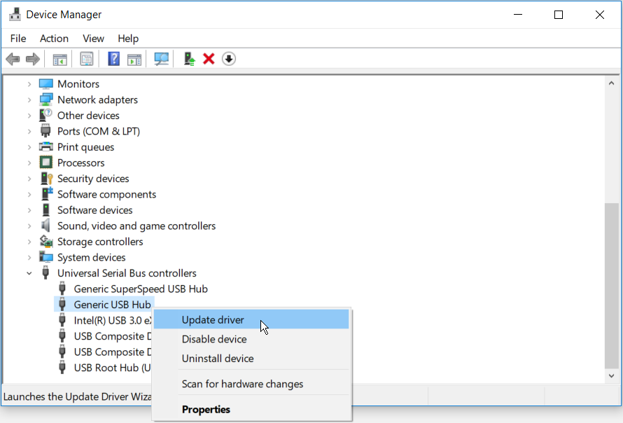 Updating Generic USB Hub drivers - 11 suggerimenti per aiutarti a correggere l’errore della schermata blu di Windows 10