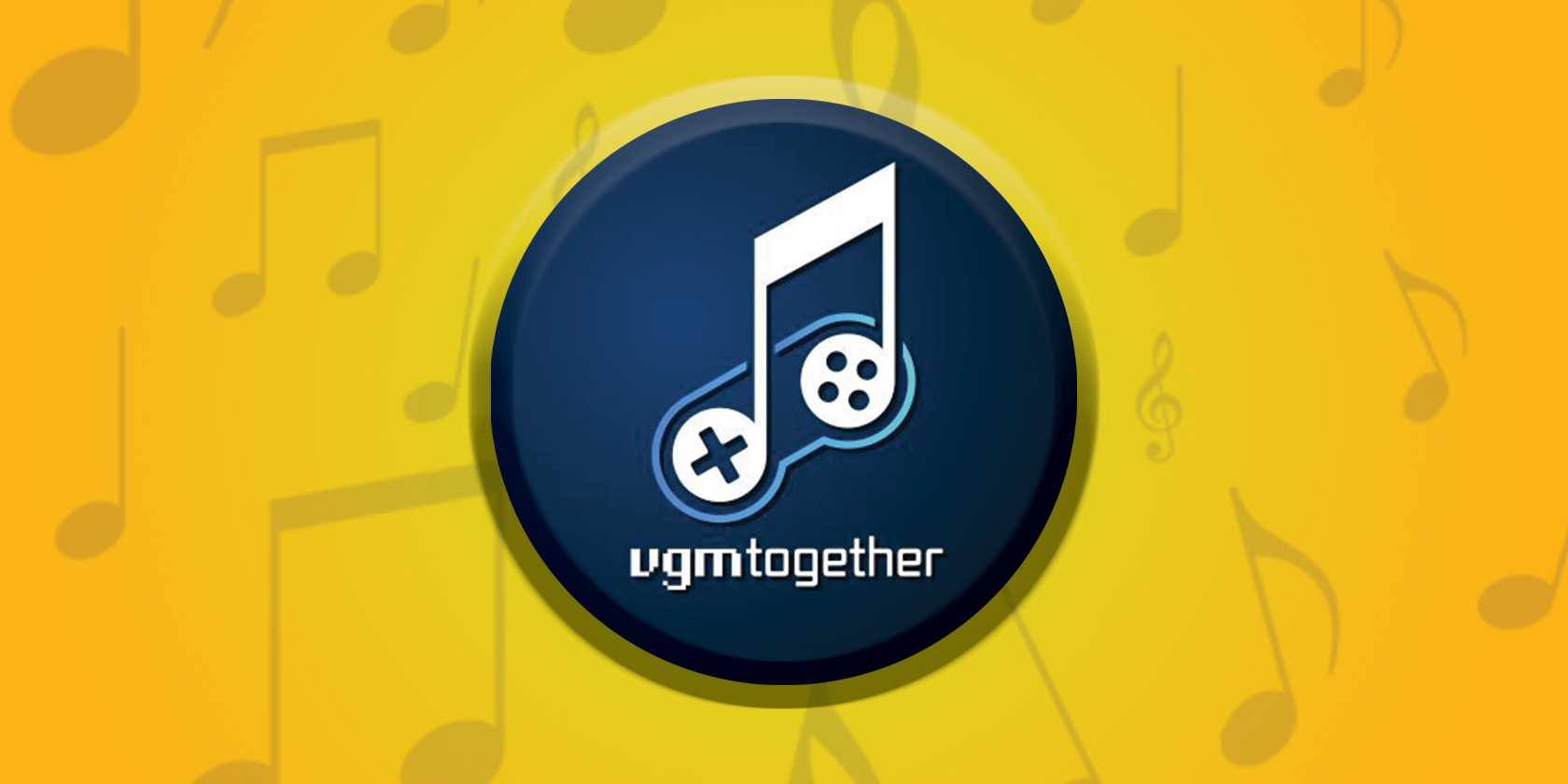 VGMtogether video game music event logo yellow background