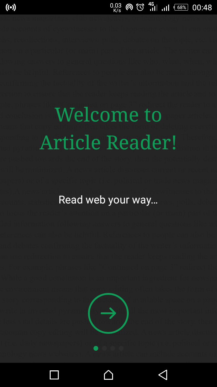 Welcome to Article Reader Offline
