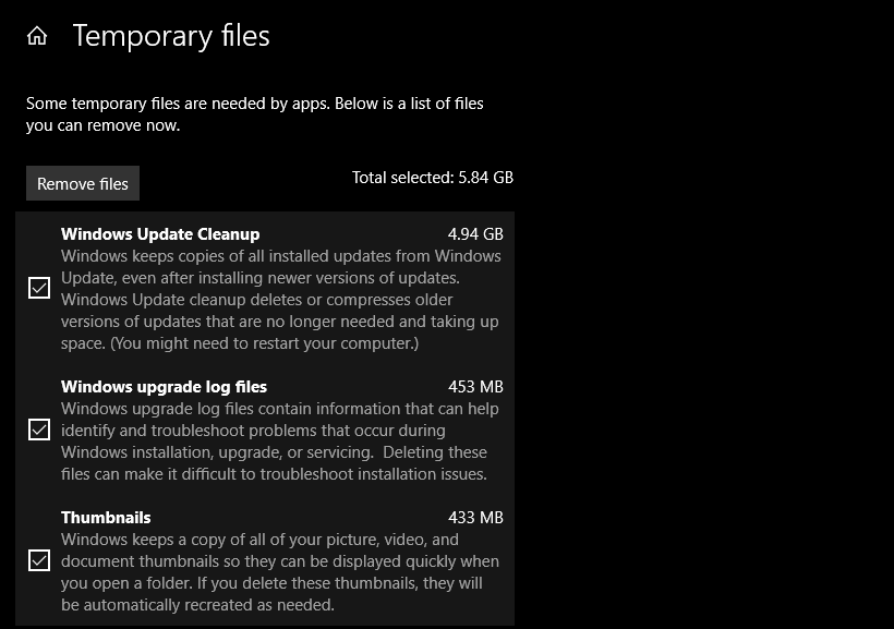 how to remove cab files in temp folder