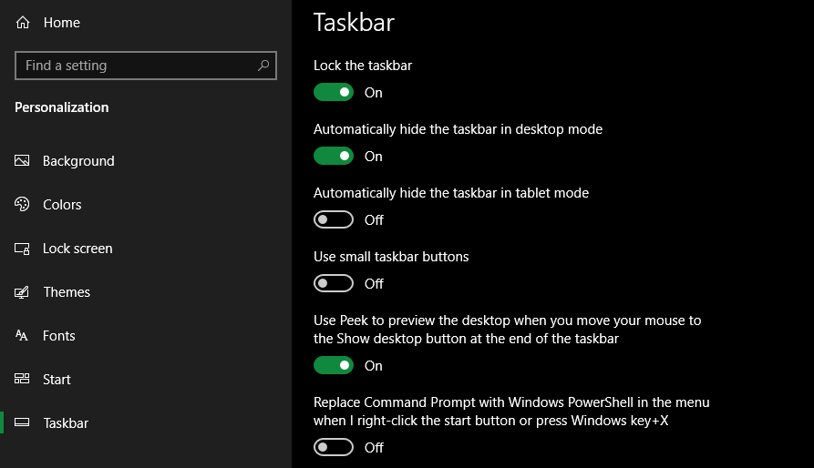 why does my taskbar not hide