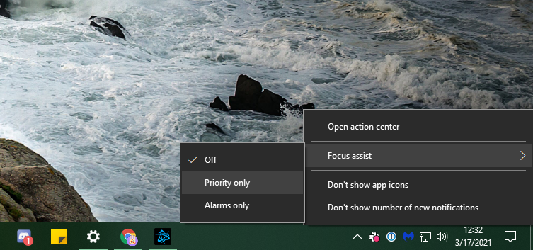 Windows 10 Toggle Focus Assist