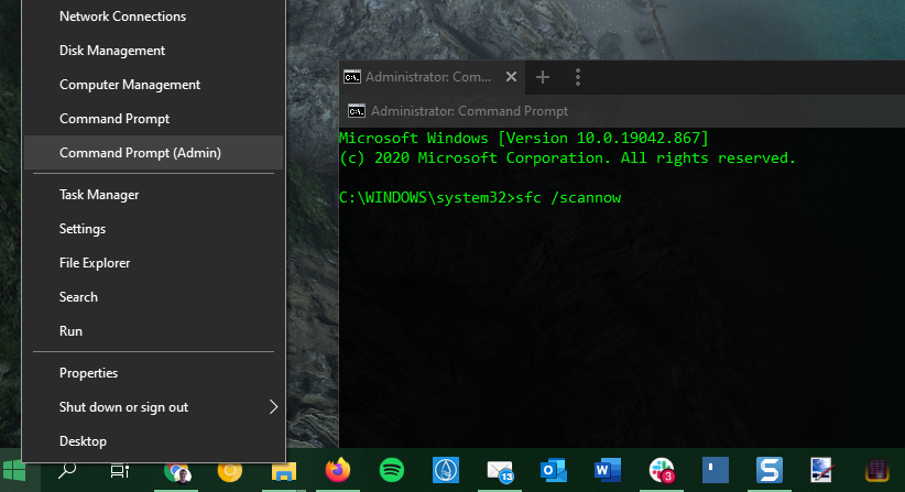 Windows Command Prompt Admin SFC