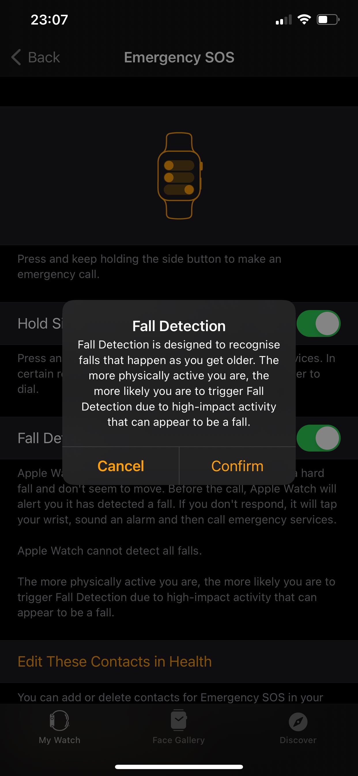Apple Watch's Fall Detection feature may be accidentally triggered sometimes.