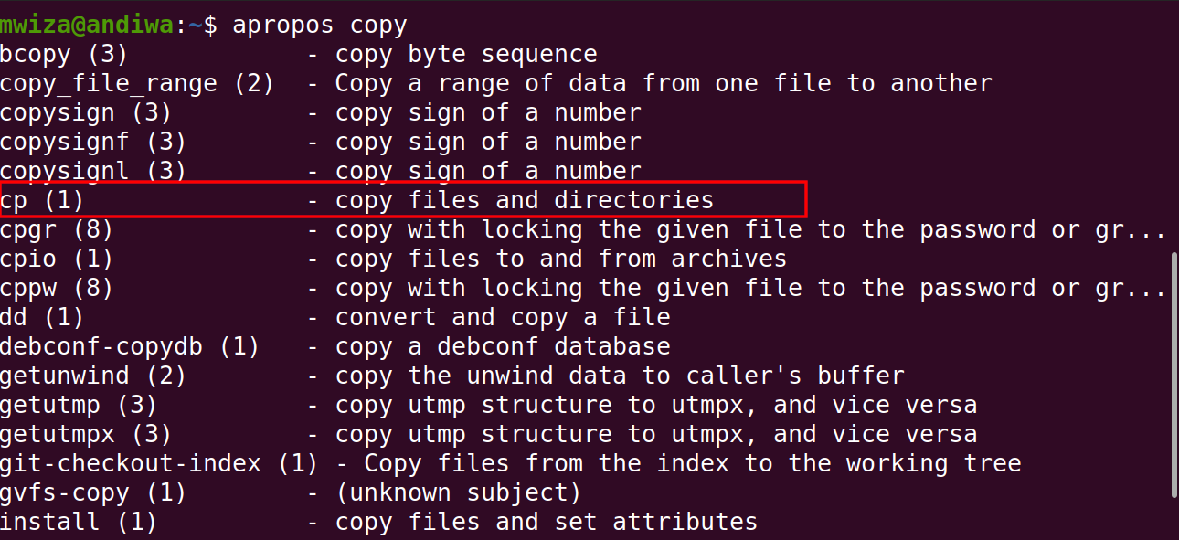 apropos copy command