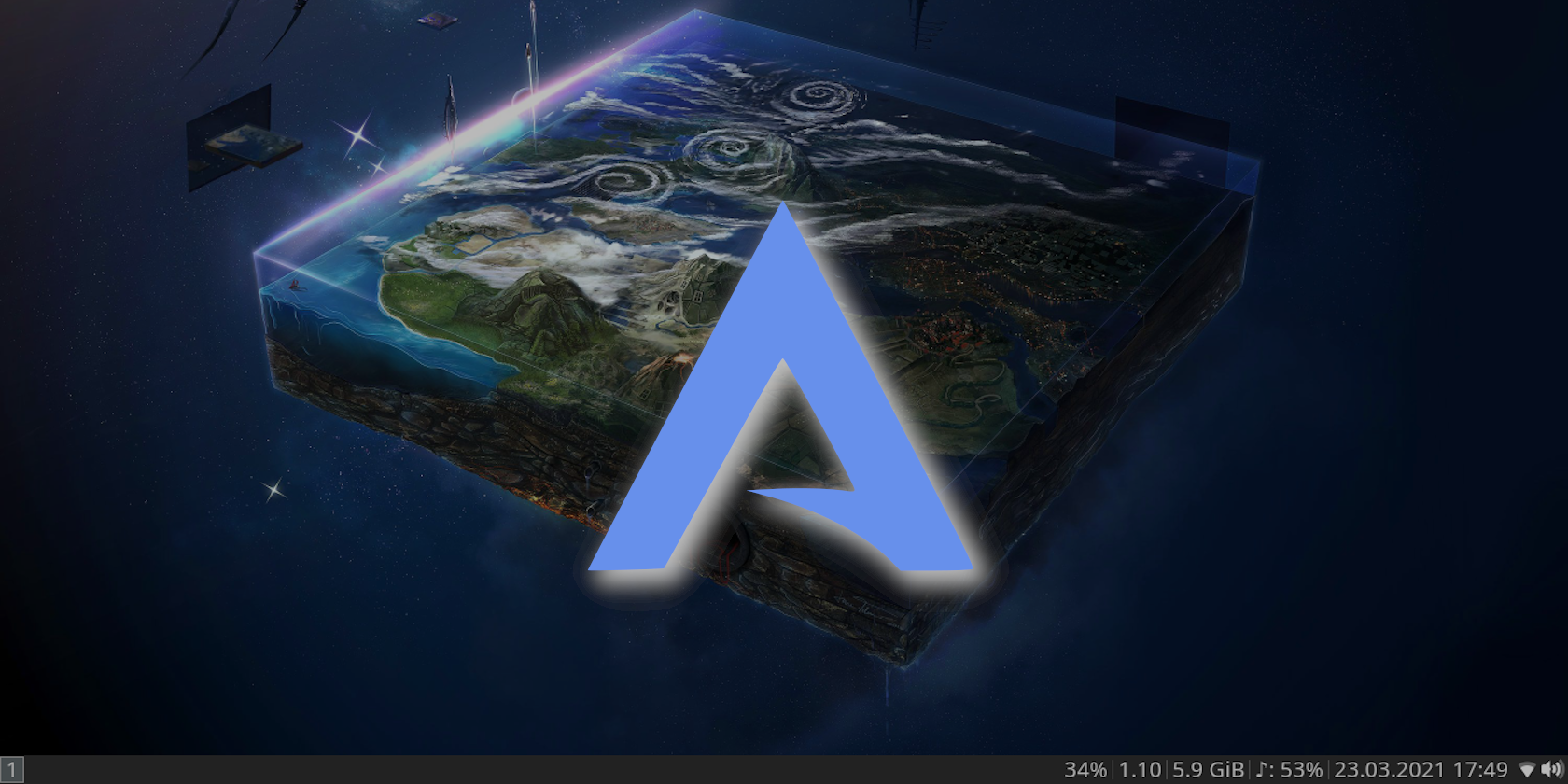 ArcoLinux Logo Over the Desktop
