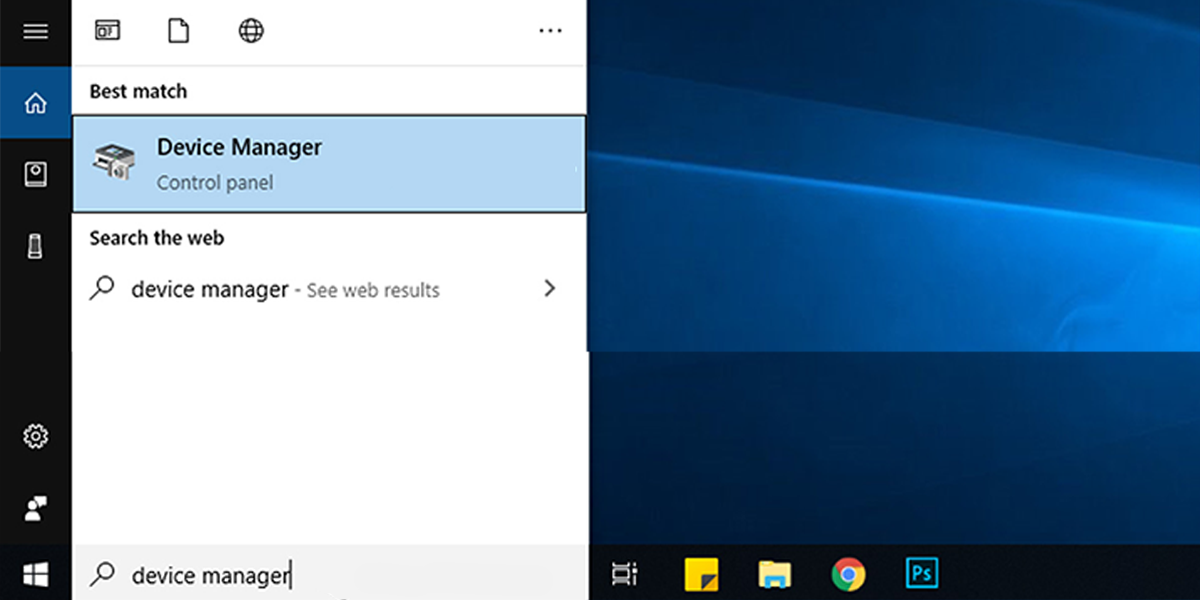 search for device manager in windows 10