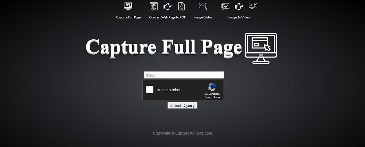 Capture Full Page homepage