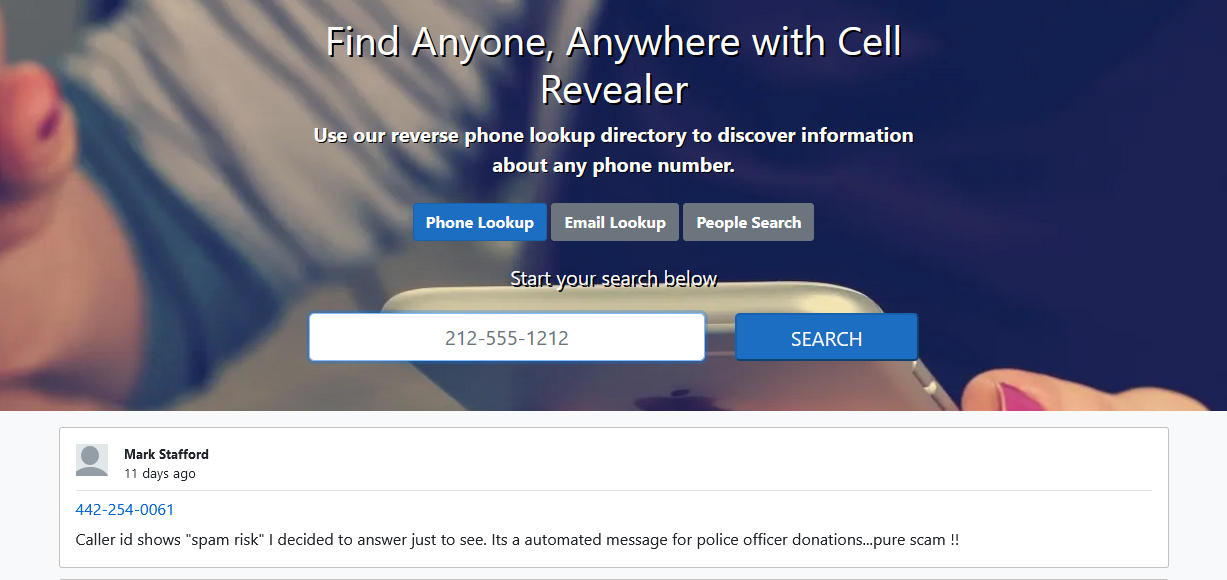 Cellrevealer Reverse Phone Lookup