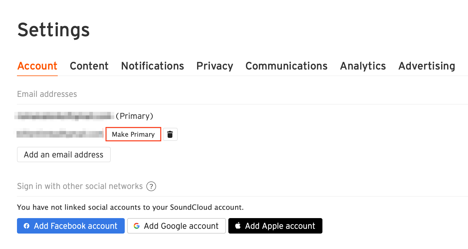 how to change the primary email address for your SoundCloud account