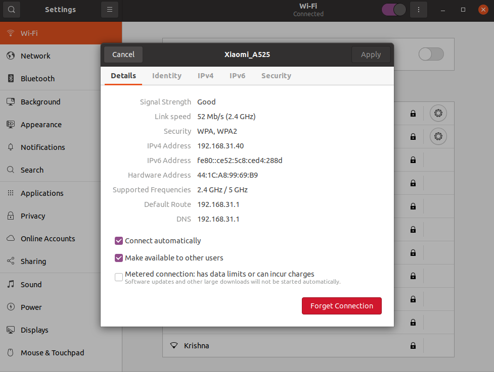 click-on-settings-to-view-ubuntu-ip-address