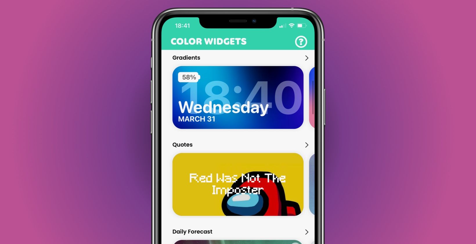 Color Widgets has lots of pre-made custom widgets for iPhone