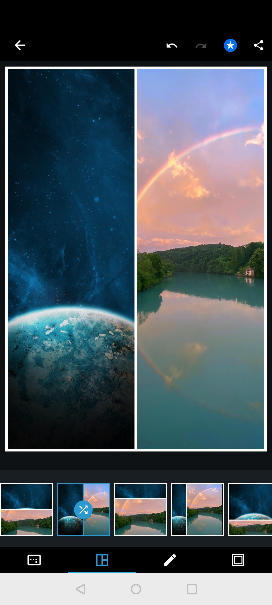 how to combine photos on android