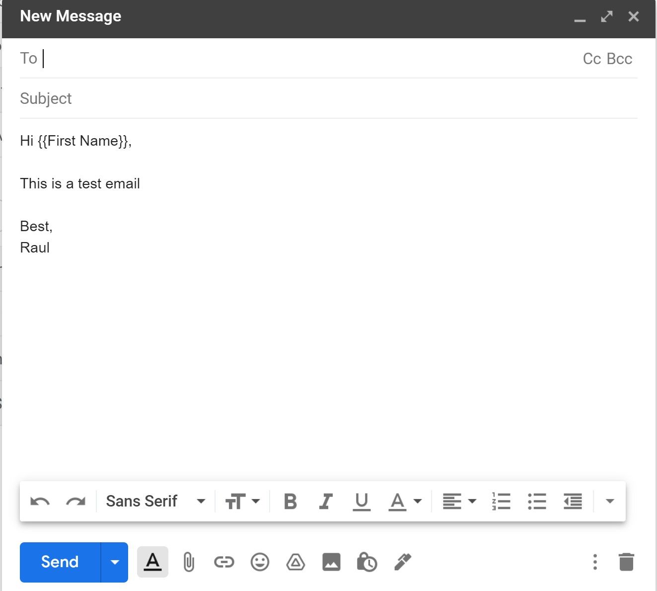 Draft email in Gmail