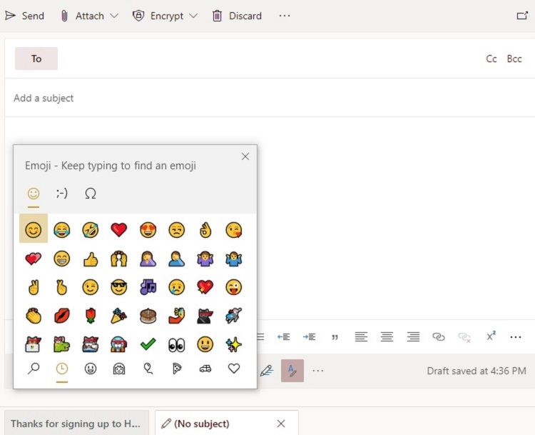 Outlook emojis on Windows 10