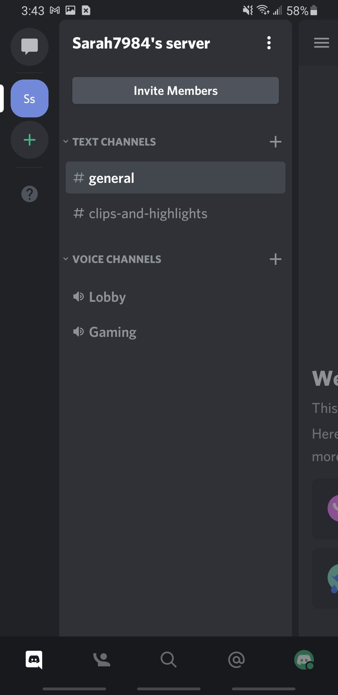 example of a discord server