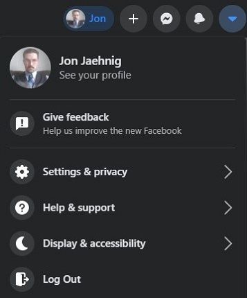 Accessing account settings on Facebook desktop