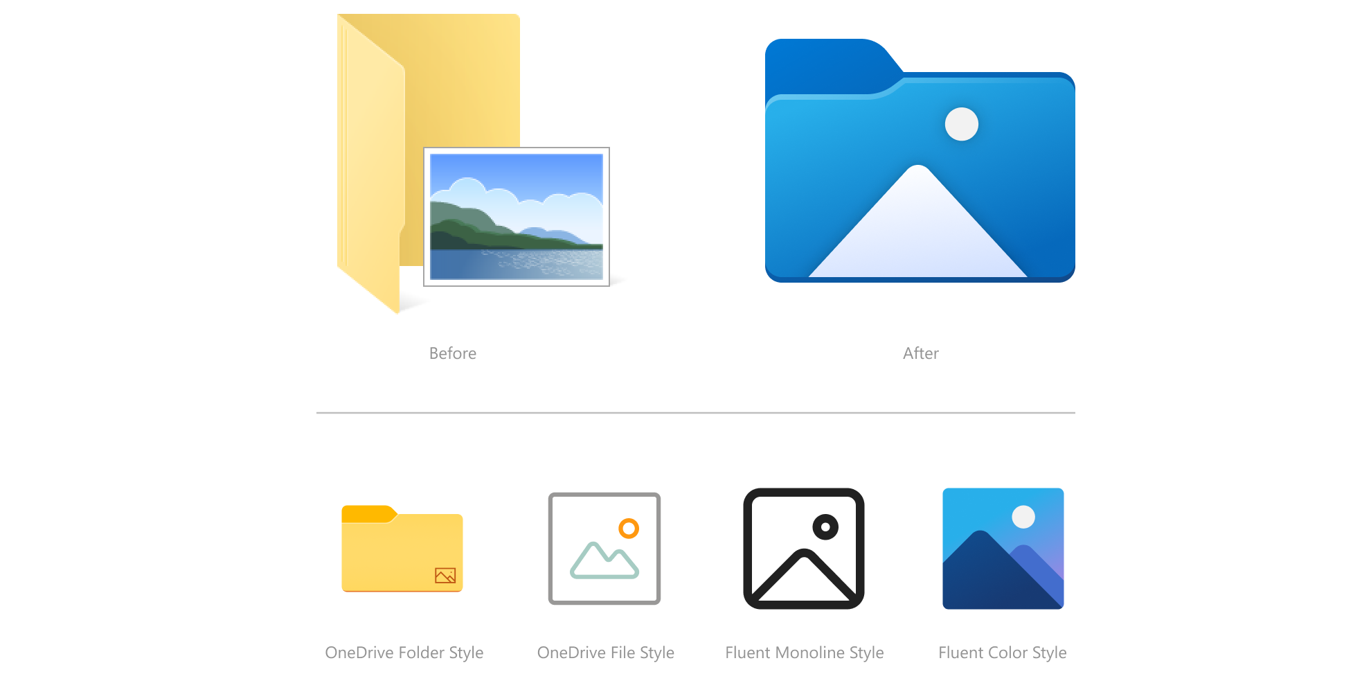 New File Explorer icons in Windows 10
