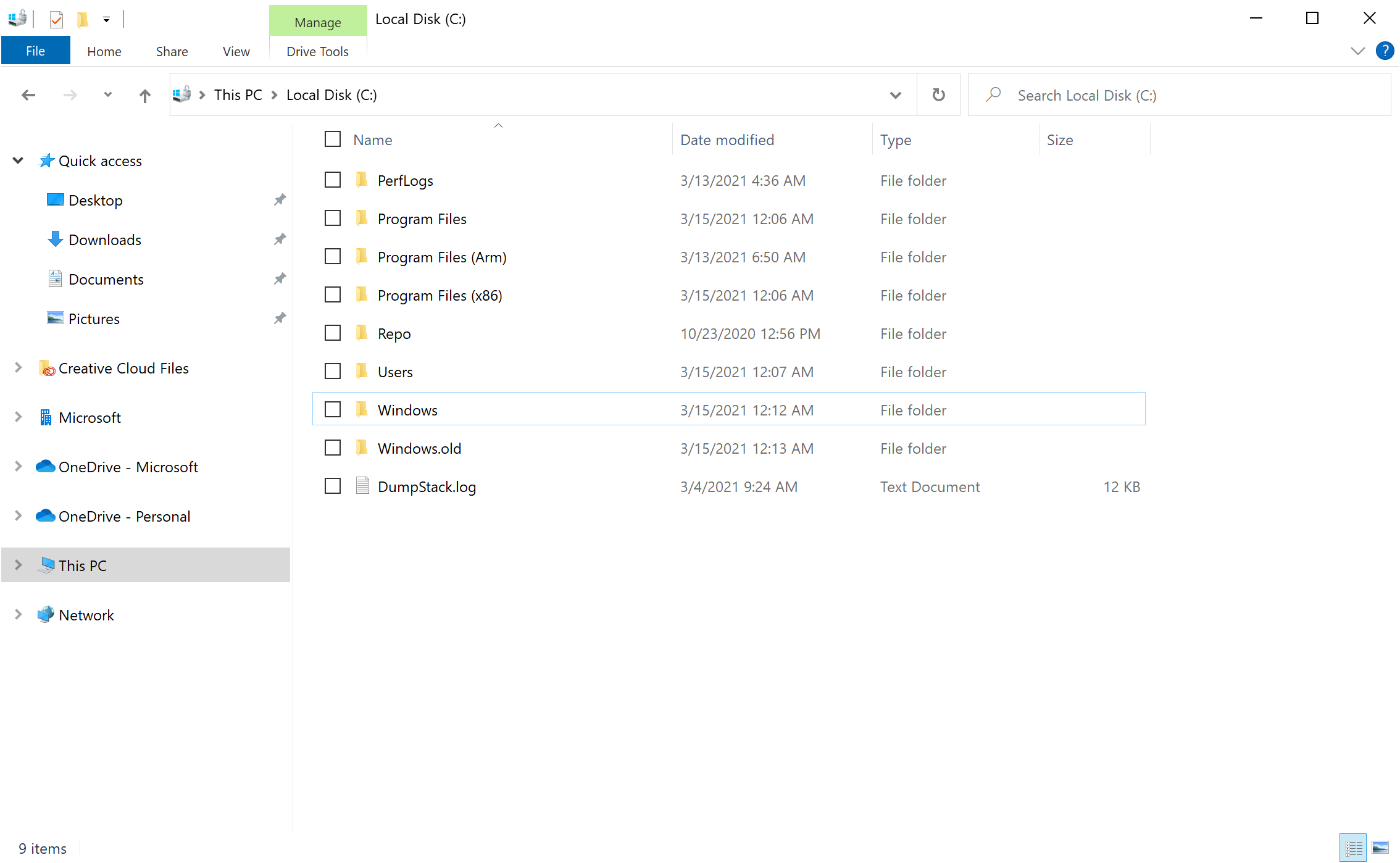Updated Layout of File Explorer
