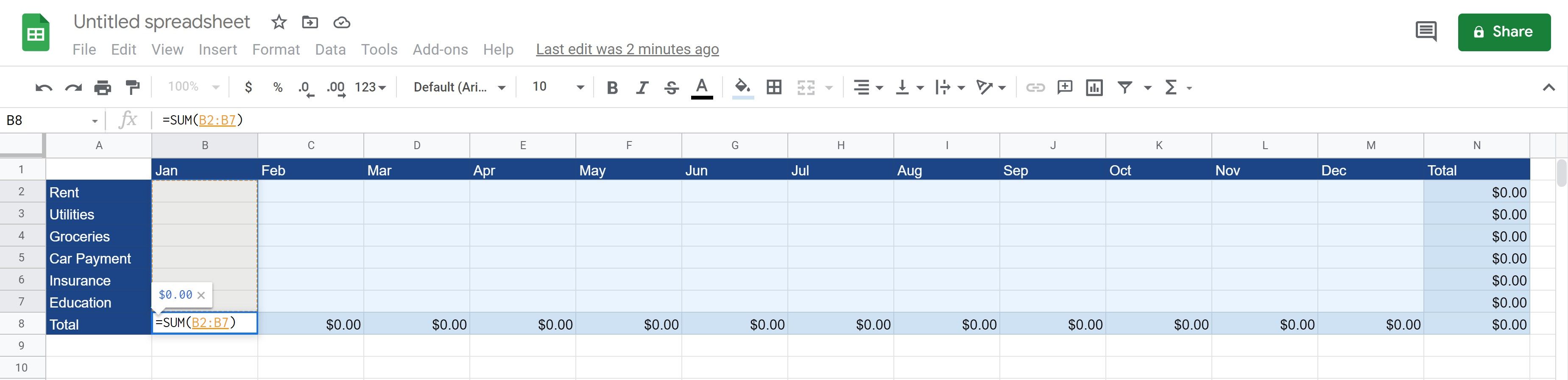 انتخاب فیلدها در Google Sheet