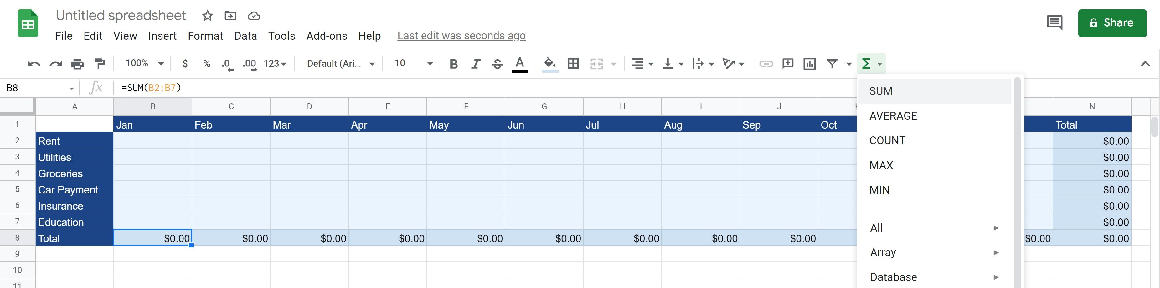 افزودن یک تابع در Google Sheet