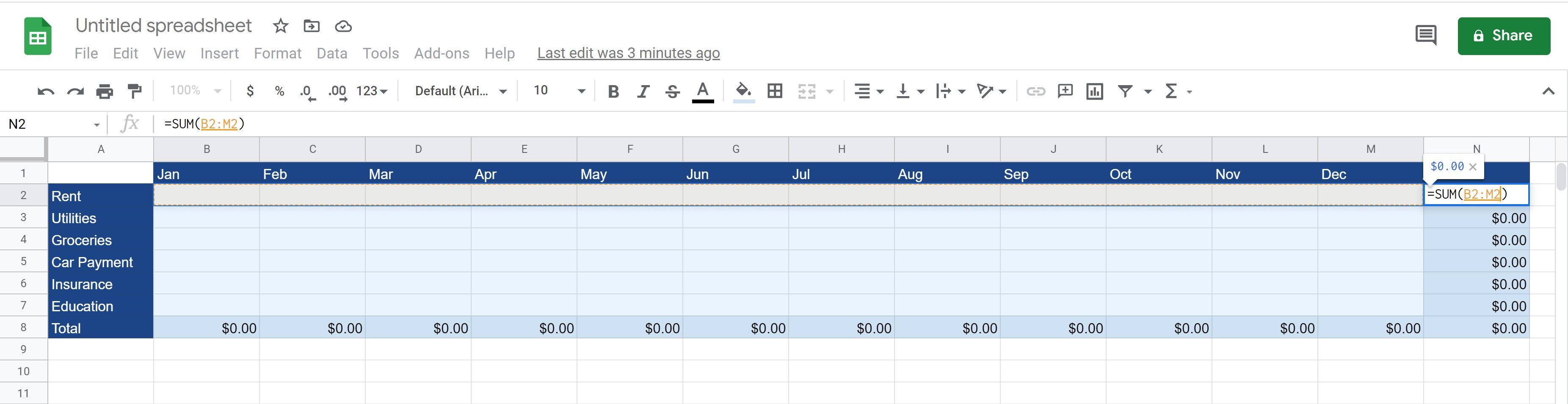 افزودن کل توابع در Google Sheet