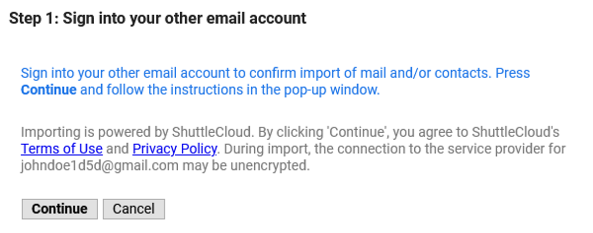 Google import mail account