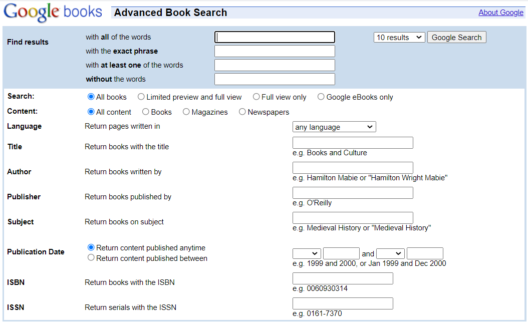 google books search