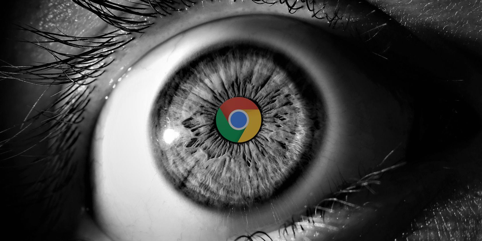A Human Eye With the Google Chrome Logo in the Center