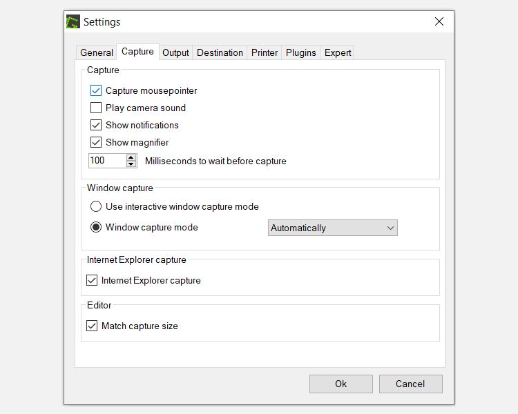 greenshot screenshot mouse cursor options - Come acquisire il cursore del mouse in uno screenshot di Windows 10