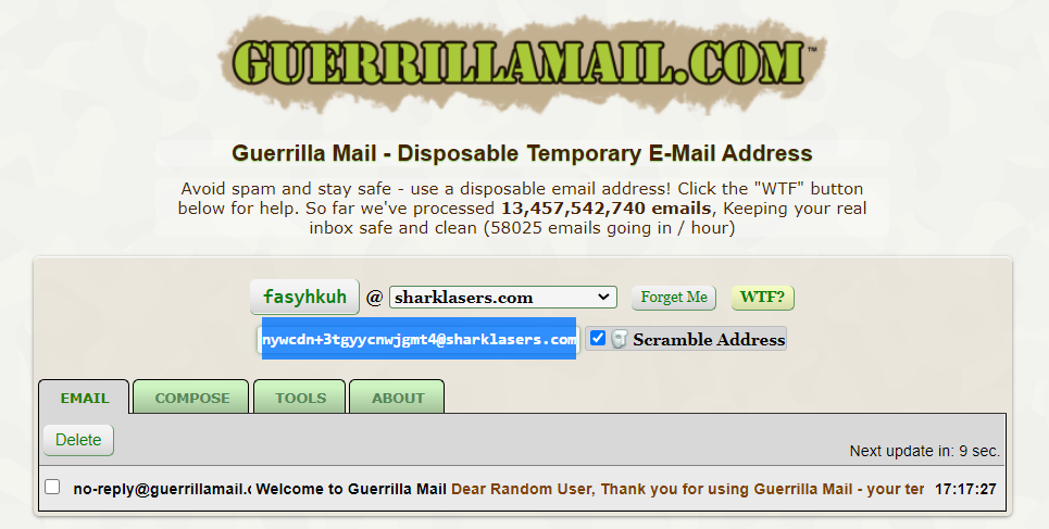 guerrilla mail