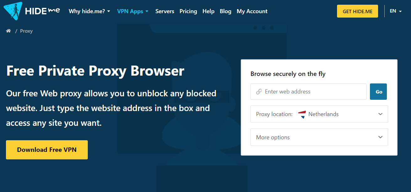 free private proxy browser screenshot