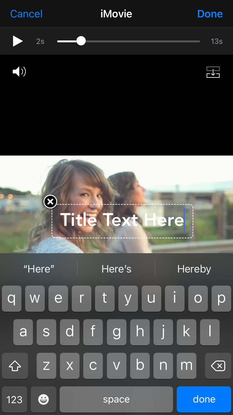 Text Editor in iMovie.