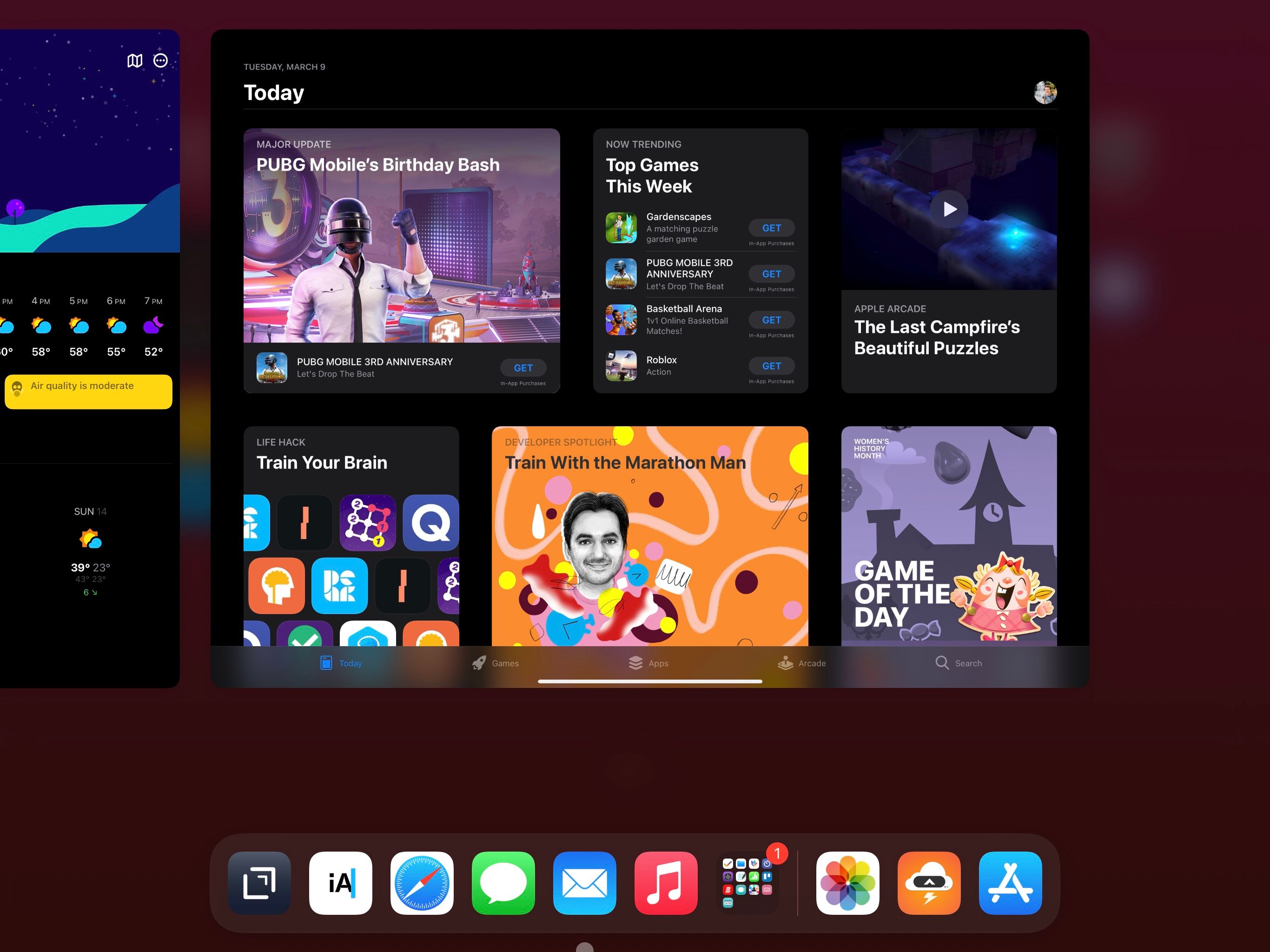 iPad gesture to go to the home screen