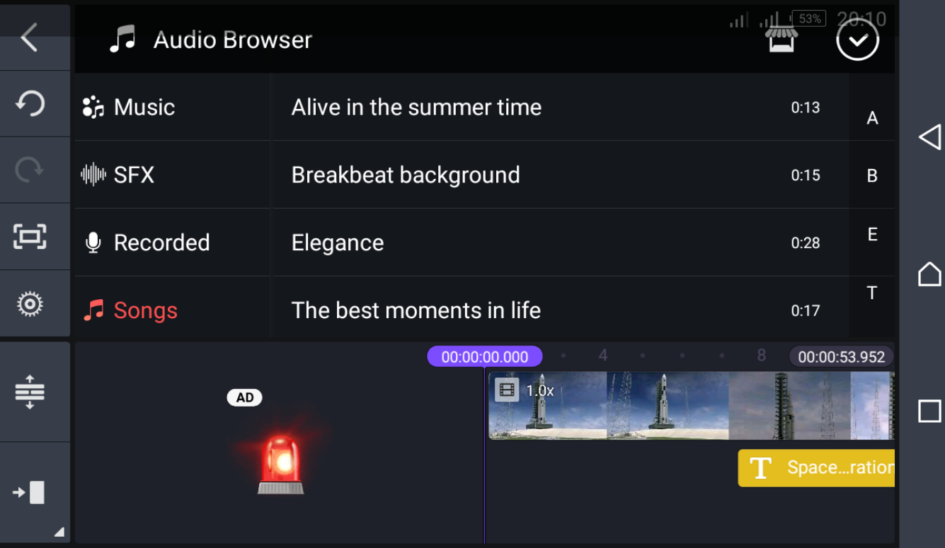 KineMaster Audio Browser