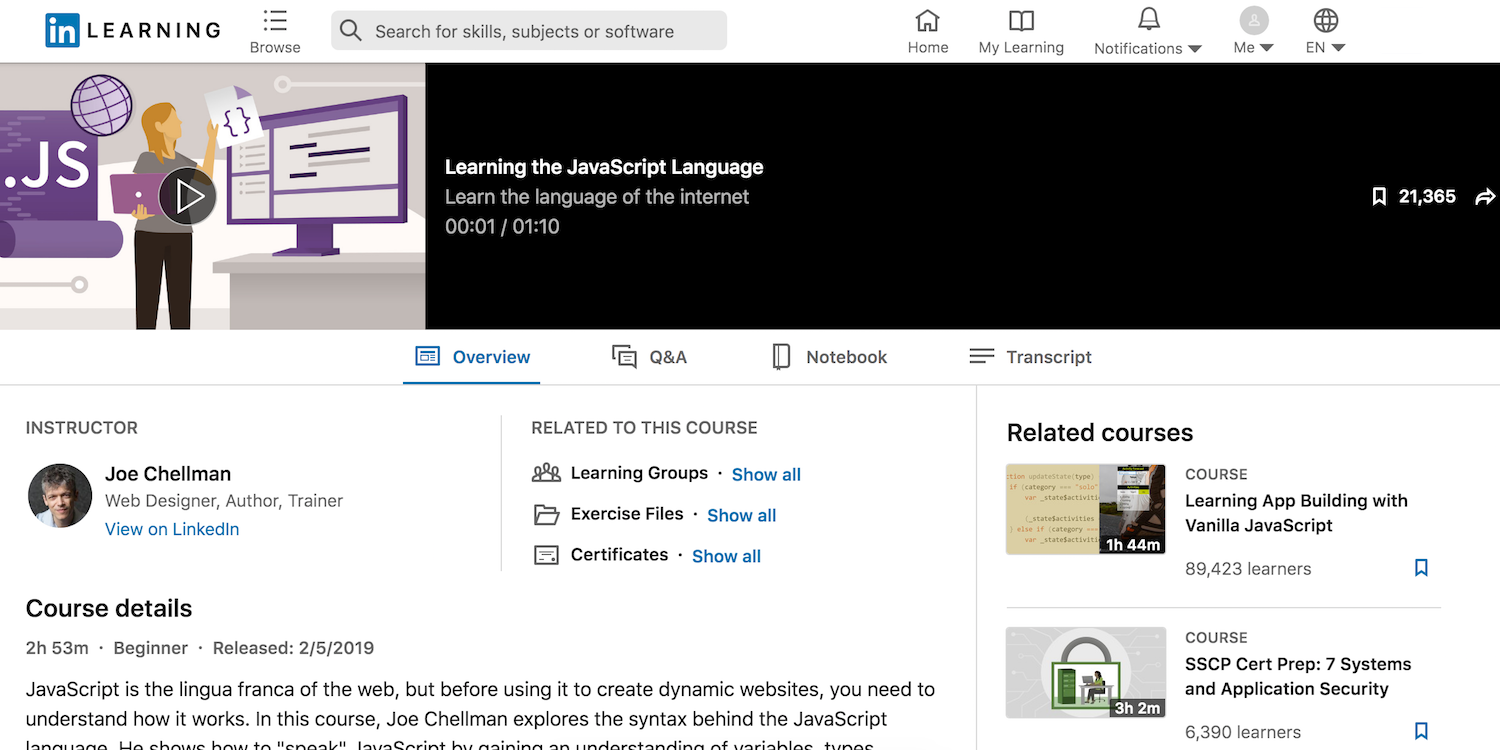 linkedin learning learning javascript - Scopri la programmazione con questi 6 corsi di apprendimento LinkedIn